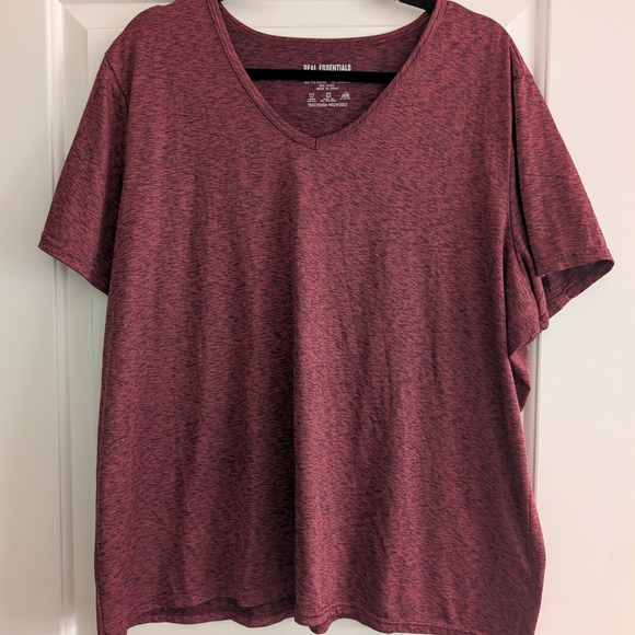 Bundle Of 3 Real Essentials Women's V-Neck Short Sleeve Tees - Teal, Black, Red - Picture 2 of 9